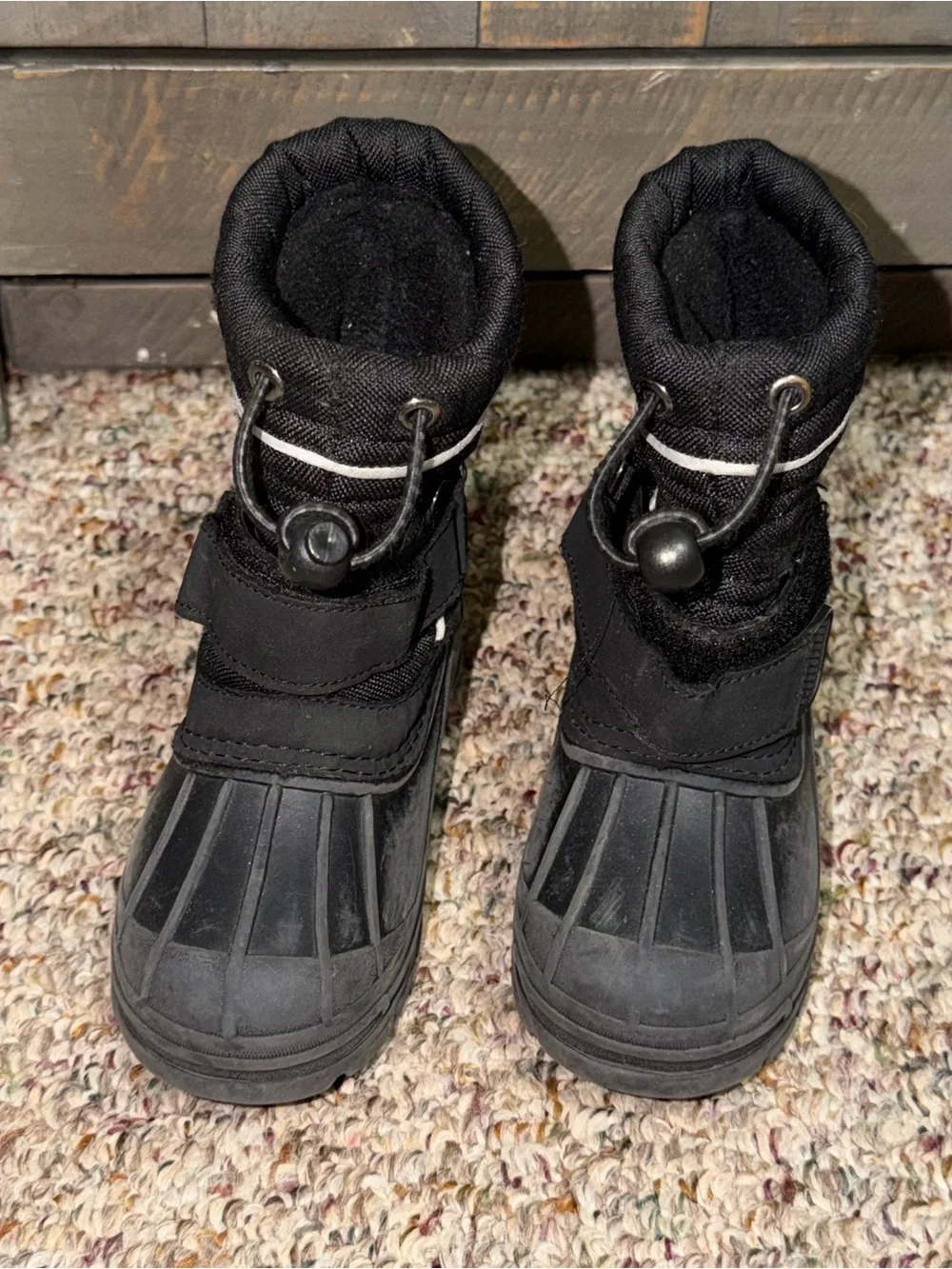 Kids boy toddler size 8 Black Insulated Snow Boots